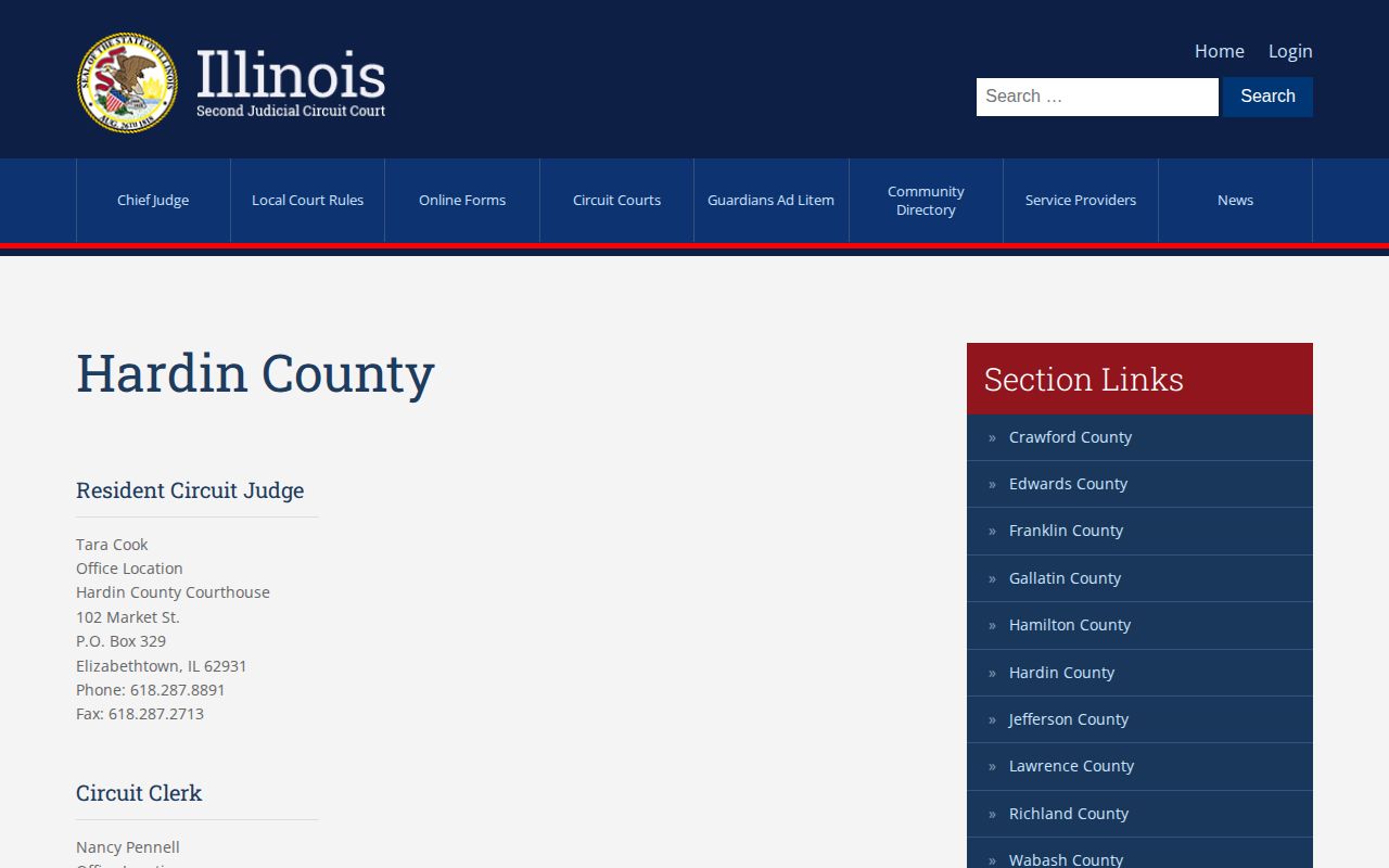 Hardin County released inmate court record contacts